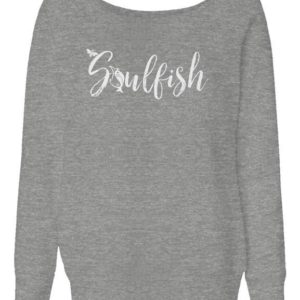 Be Soulfish Grey Wide Neck Sweatshirt